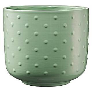 Soendgen Keramik Übertopf rund Baku Pearl (Außenmaß (Ø x H): 19 x 17 cm, Grün, Keramik, Glänzend)