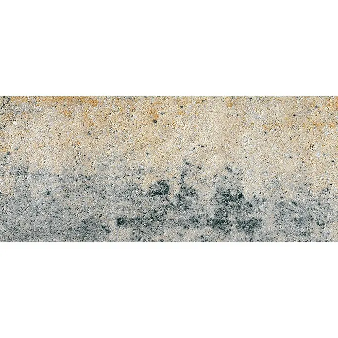 Diephaus Blockstufe Visalia - Muschelkalk, 100 x 35 x 15 cm, Beton - Nahaufnahme einer strukturierten Betonoberfläche mit Farbverlauf von Beige nach Grau. Die Textur wirkt rau und leicht fleckig.