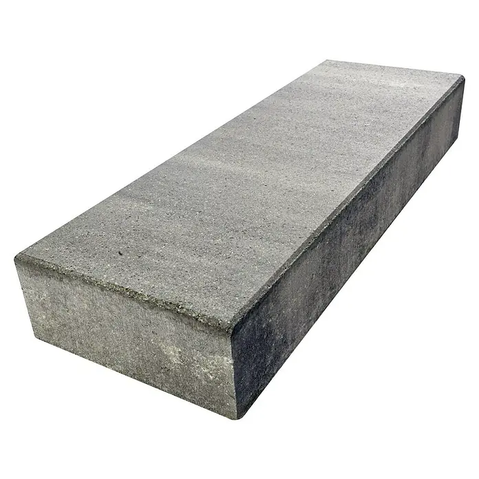 Diephaus Blockstufe Visalia - Quarzit, 100 x 35 x 15 cm, Beton - Grauer Bordstein aus Beton für den Außenbereich. Ideal für Gartenwege oder als dekoratives Element.