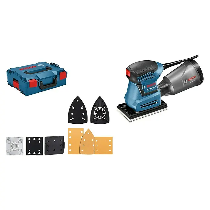 Bosch Professional Elektro-Schwingschleifer GSS 160 Multi - 180 W - Bosch Professional GSS 18V-10 Akku-Schwingschleifer mit Zubehör und Transportkoffer für professionelle Schleifarbeiten.