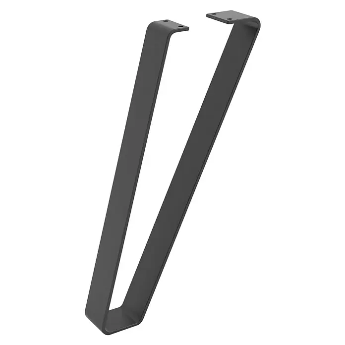 Möbelfuß - L x B x H: 5 x 24,4 x 40 cm, Traglast: 100 kg, Stahl - Ein Paar schlanke, moderne Tischbeine aus Metall mit Befestigungsplatten. Perfekt für DIY-Projekte und Möbeldesign.