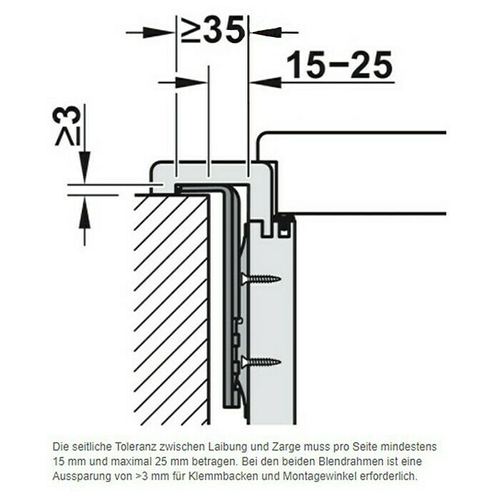 Häfele Zargenbefestiger Startec Frame FixGeeignet für: Holzzargen, Passend für: Wandstärke 125 – 165 mm Sketch