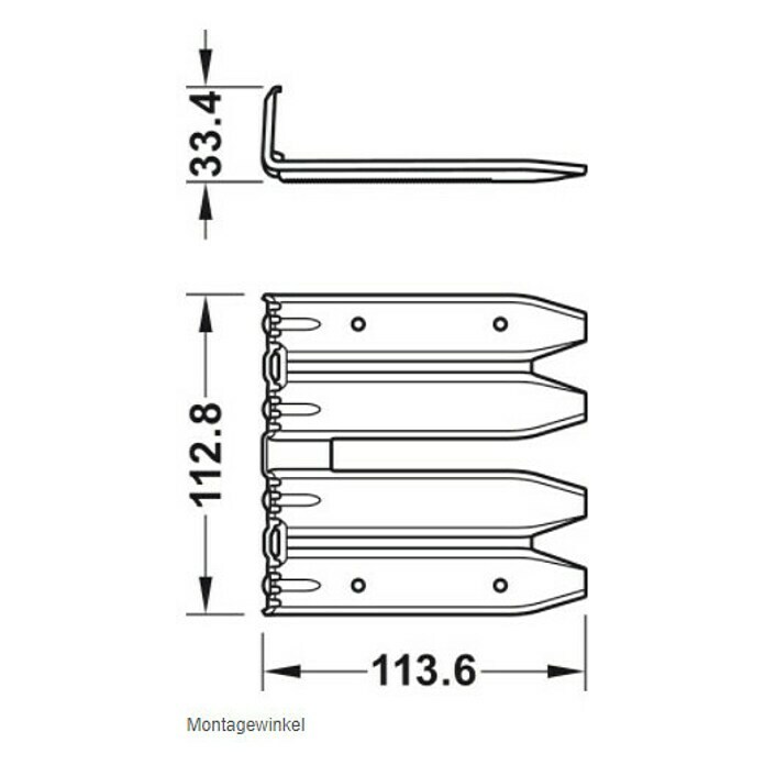 Häfele Zargenbefestiger Startec Frame FixGeeignet für: Holzzargen, Passend für: Wandstärke 125 – 165 mm Sketch