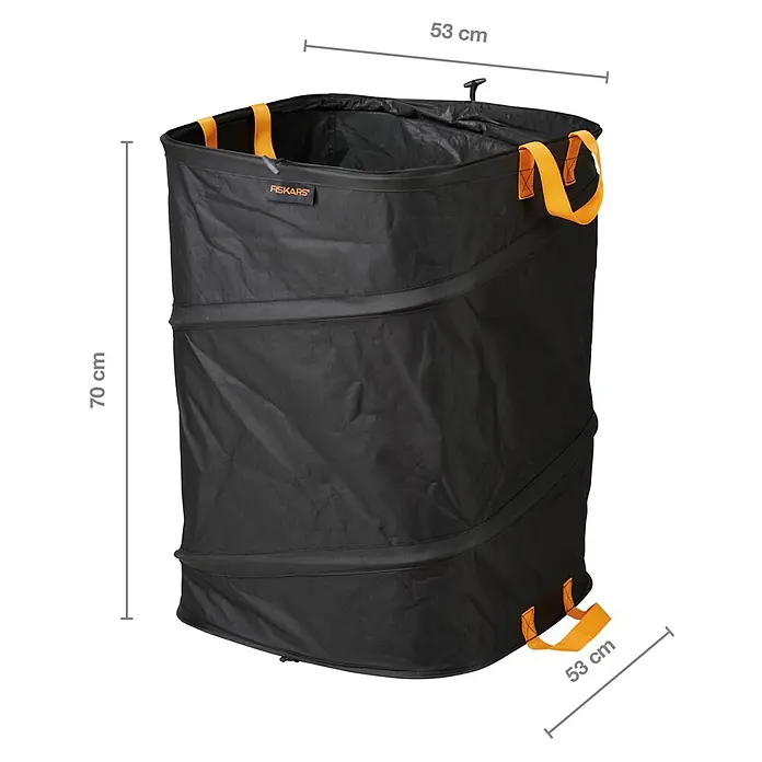 Fiskars Ergo Pop-Up Gartenabfallsack - 175 l - Gartensack von Fiskars, ein Pop-up-Sack mit den Maßen 53 x 53 x 70 cm, ideal für Gartenabfälle.