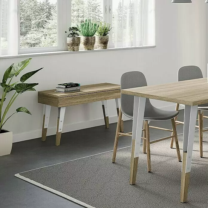 Möbelfuß - L x B x H: 11 x 11 x 40 cm, Traglast: 50 kg, Stahl, Weiß - Stimmungsaufnahme