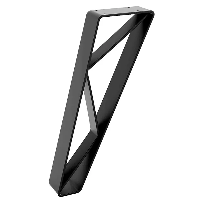 Möbelfuß - L x B x H: 5 x 23,5 x 40 cm, Traglast: 100 kg, Stahl - Schwarzes Metallmöbelbein mit geometrischem Design. Ideal für Tische und Bänke. Robuste und moderne Optik.
