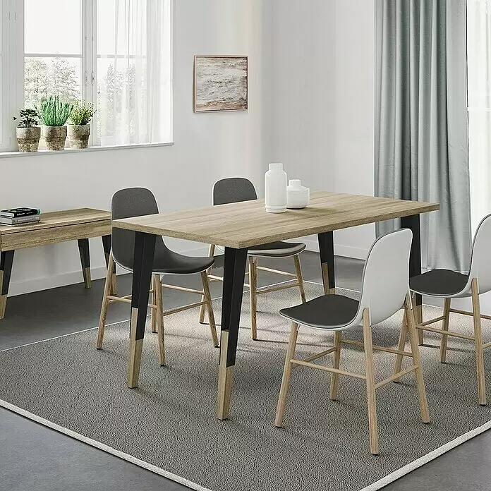 MöbelfußL x B x H: 12 x 16 x 71 cm, Traglast: 40 kg, Stahl, Schwarz