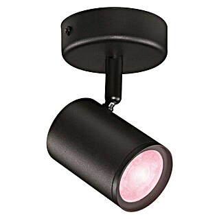 Philips Wiz Regleta LED redonda inteligente (5 W, RGBW, Número de bombillas: 1 ud., L x An x Al: 12,3 x 8 x 10,5 cm, Negro)