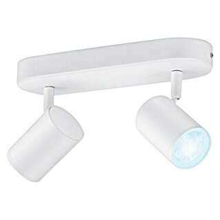 Philips Wiz Regleta LED inteligente x2 (10 W, L x An x Al: 12,3 x 25 x 10,5 cm, Color del marco: Blanco, Blanco frío)