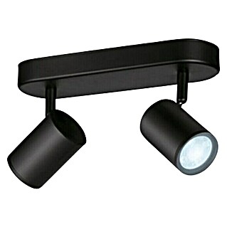 Philips Wiz Regleta LED inteligente x2 (10 W, L x An x Al: 12,3 x 25 x 10,5 cm, Color del marco: Negro, Blanco frío)
