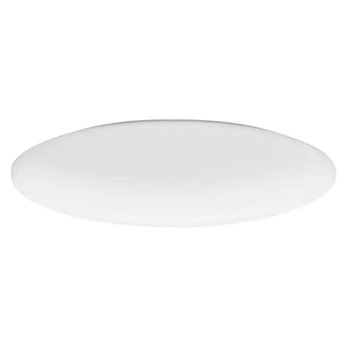 Philips Plafón LED redondo Funcional - 20 W, Ø x Al: 39 x 7 cm - Primer plano de una lámpara de techo blanca, plana y redonda, con una superficie lisa sobre un fondo negro.