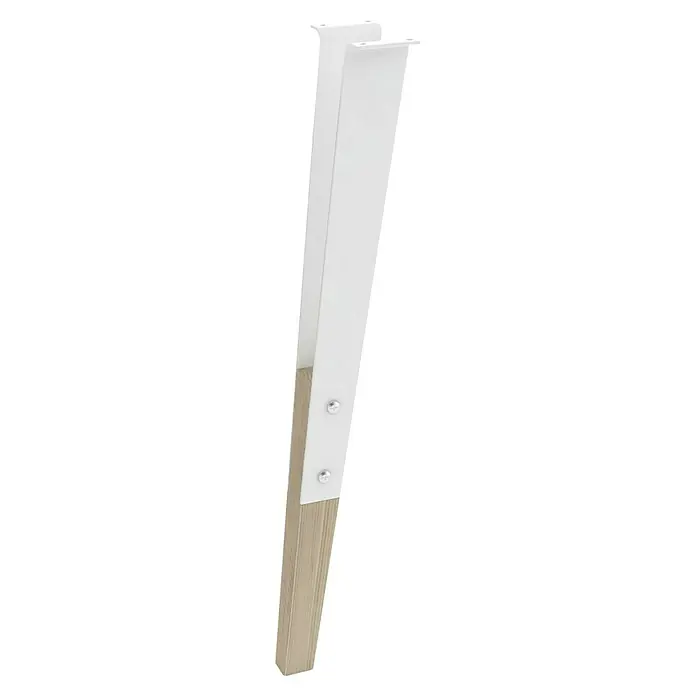 Möbelfuß - L x B x H: 12 x 16 x 71 cm, Traglast: 40 kg, Stahl, Weiß - Der weiße Tischbeinaufsatz verleiht dem Holzbein einen modernen Look, ideal für Möbeldesign und DIY-Projekte.