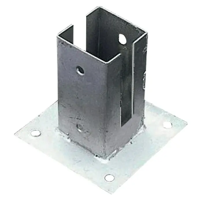 Cerland Soporte para poste - Específico para: Paneles modulares - Soporte de poste de metal para la fijación segura de postes de madera en áreas exteriores, ideal para cercas y cocheras.
