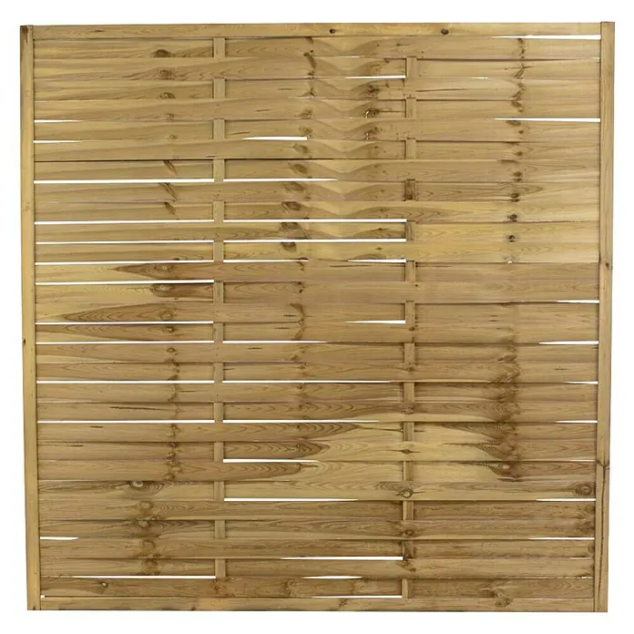 Cerland Celosía de madera Natura - An x Al: 180 x 180 cm, Natural - Una valla de madera decorativa proporciona privacidad y protección. La estructura de madera natural se integra en el jardín y ofrece protección contra el viento.