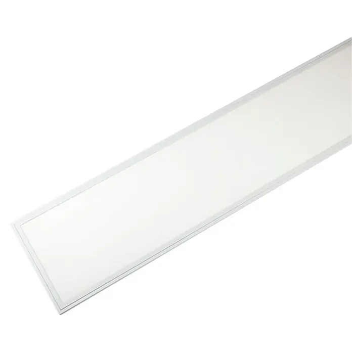 Panel LED Ultraslim - 48 W, L x An x Al: 0,9 x 30 x 120 cm, Blanco - La imagen muestra un panel luminoso LED rectangular moderno con un marco blanco delgado y un área de iluminación difusa brillante.