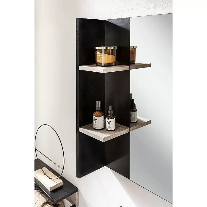 BAUHAUS Jannik Badmöbel-Set - Gesamtbreite Badmöbel: 65 cm, Steinesche/Anthrazit, Matt, Mit Midischrank, 5 -tlg. - Stimmungsaufnahme
