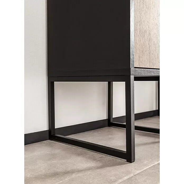 BAUHAUS Jannik Midischrank - 32 x 32 x 114 cm, Anthrazit, Steinesche - Detailaufnahme