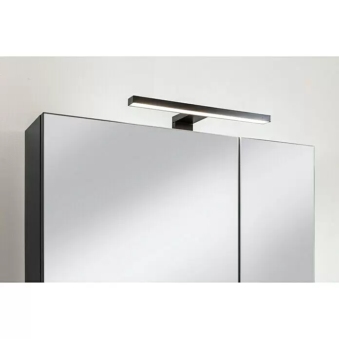 BAUHAUS Jannik LED-SpiegelschrankB x H: 60 x 70 cm, Mit Beleuchtung, Holz, Anthrazit