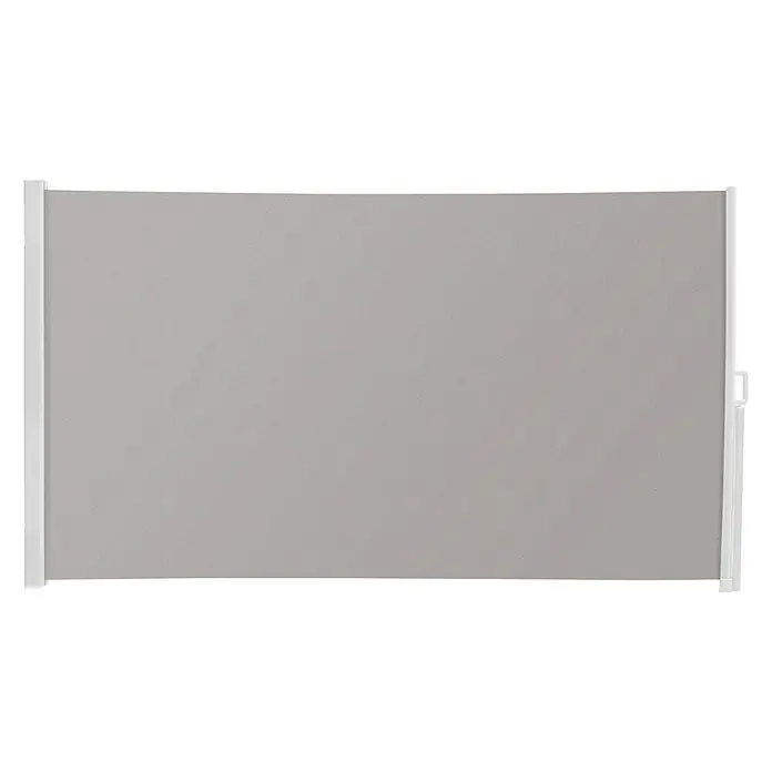 SmartSun Toldo lateral móvil Elegance - Gris piedra, L x Al: 3 x 1,8 m - Toldo lateral gris con marco blanco, ideal para espacios exteriores, que ofrece privacidad y protección contra el viento.