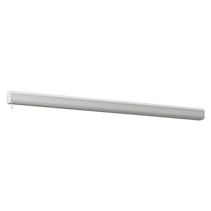 SmartSun Toldo de brazos extensibles Fiji - Beige arena, Ancho: 4 m, Caída: 3 m - Un primer plano de una lámpara blanca, perfecta para espacios interiores, que muestra un diseño moderno y elegante.