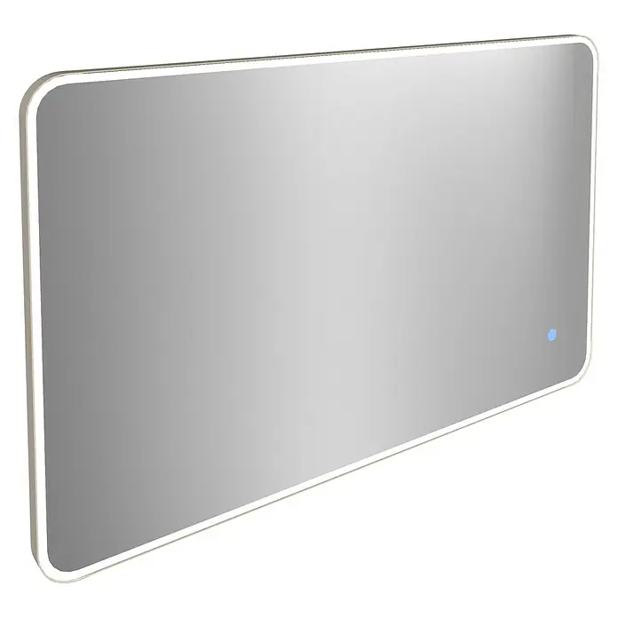 Camargue Lichtspiegel Frame50 x 80 cm, Leuchtmittel, Mit abgerundeten Kanten - Ein rechteckiger, beleuchteter Spiegel mit abgerundeten Ecken bietet eine moderne Beleuchtung und Reflexion für Ihr Badezimmer.