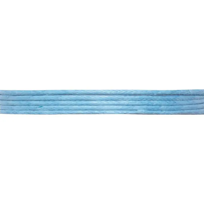 Glorex Kordel Baumwolle - Türkis, 0,1 cm, Länge: 500 cm - Nahaufnahme einer blauen Dichtungsschnur, die für industrielle Anwendungen verwendet wird, für eine dichte Abdichtung gegen Flüssigkeiten und Gase.