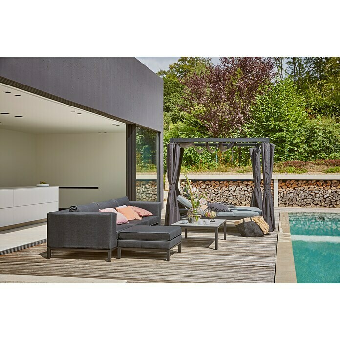 Sunfun Melina LoungeliegeL x B x H: 206 x 167 x 200 cm, Metall, Schwarz Mood Shot