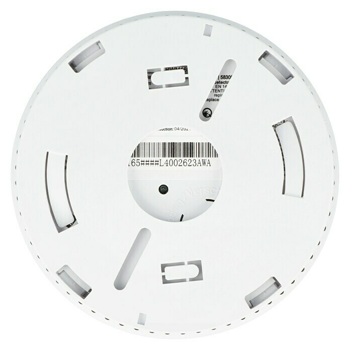 Abus Funkrauchwarnmelder RWM 165Durchmesser: 10 cm, Batterielaufzeit: Bis 10 Jahre, Alarmsignal: 85 dB Back View