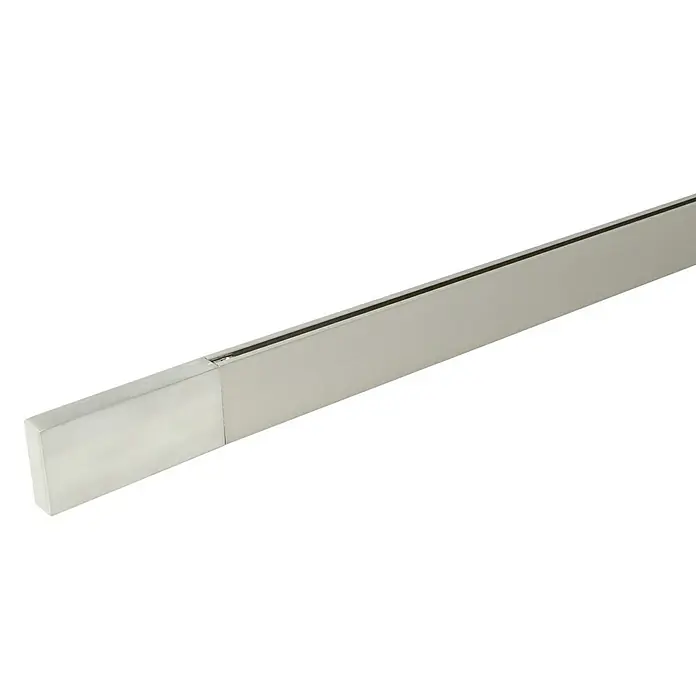 Expo Ambiente Endstück Long - Edelstahloptik, Geeignet für: 32 x 11 mm Profil - Aluprofil mit LED-Schiene für moderne Beleuchtungslösungen. Elegantes Design für vielseitige Anwendungen in Innenräumen.