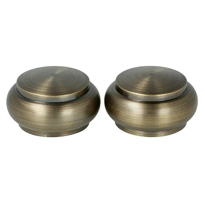 Expo Ambiente Endstück Cap-Victory - Brüniert, Geeignet für: Gardinenstangen Ø 20 mm, 2 Stk. - Zwei elegante, bronzefarbene Möbelknöpfe mit abgerundetem Design. Perfekt für die Aufwertung von Schubladen und Schränken.