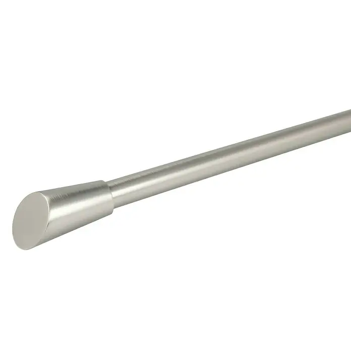 Expo Ambiente Endstück Rag - Edelstahloptik, Geeignet für: Gardinenstangen Ø 20 mm, 2 Stk. - Metallstange mit Endstück. Die Stange ist silberfarben und hat eine glatte Oberfläche. Ideal für Gardinen oder Vorhänge.