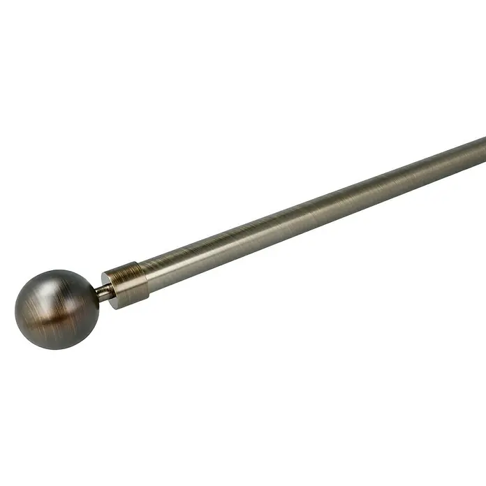 Expo Ambiente Endstück Ball-Classic - Brüniert, Geeignet für: Gardinenstangen Ø 20 mm, 2 Stk. - Nahaufnahme einer bronzefarbenen Gardinenstange mit Kugelabschluss, die ein elegantes und stilvolles Design für die Fensterdekoration bietet.