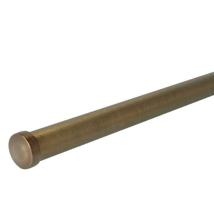 Expo Ambiente Endstück Cap - Bronze, Geeignet für: Gardinenstangen Ø 25 mm, 2 Stk. - Detailaufnahme einer bronzefarbenen Gardinenstange mit Endkappe, die ein elegantes Aussehen und eine robuste Konstruktion für Fensterdekoration bietet.