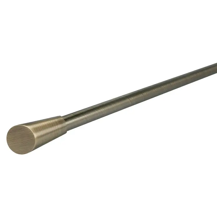 Expo Ambiente Endstück Rag - Brüniert, Geeignet für: Gardinenstangen Ø 20 mm, 2 Stk. - Nahaufnahme einer Gardinenstange mit dekorativer Endkappe in gebürstetem Gold-Finish, elegant und stilvoll.