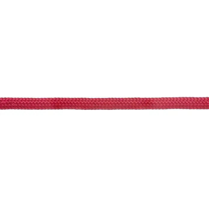 Glorex Bastelband Paracord - 2 Stk., Rot, 500 cm - Nahaufnahme eines robusten, geflochtenen, roten Baumwollseils. Ideal für Bastelarbeiten und kreative Projekte.