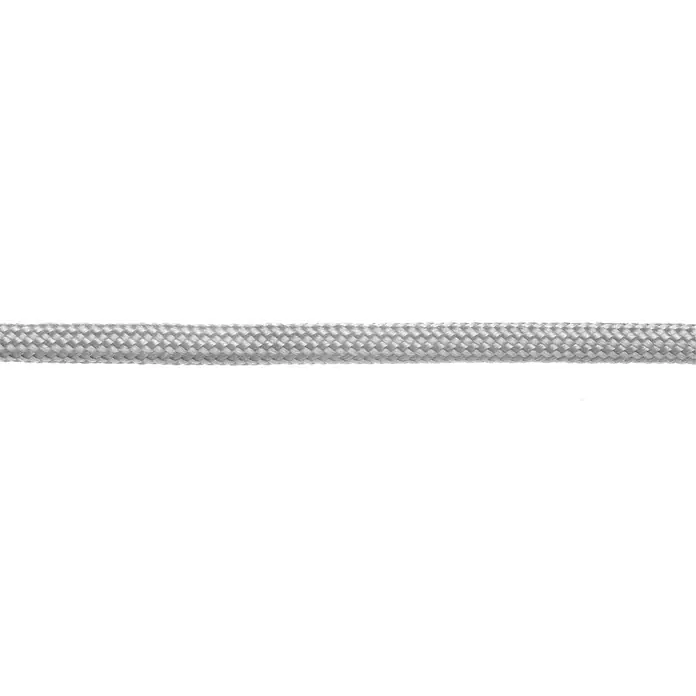 Glorex Bastelband Paracord - 2 Stk., Silbergrau, 500 cm - Detailaufnahme eines robusten, geflochtenen Seils in Grau, ideal für vielfältige Anwendungen im Innen- und Außenbereich.