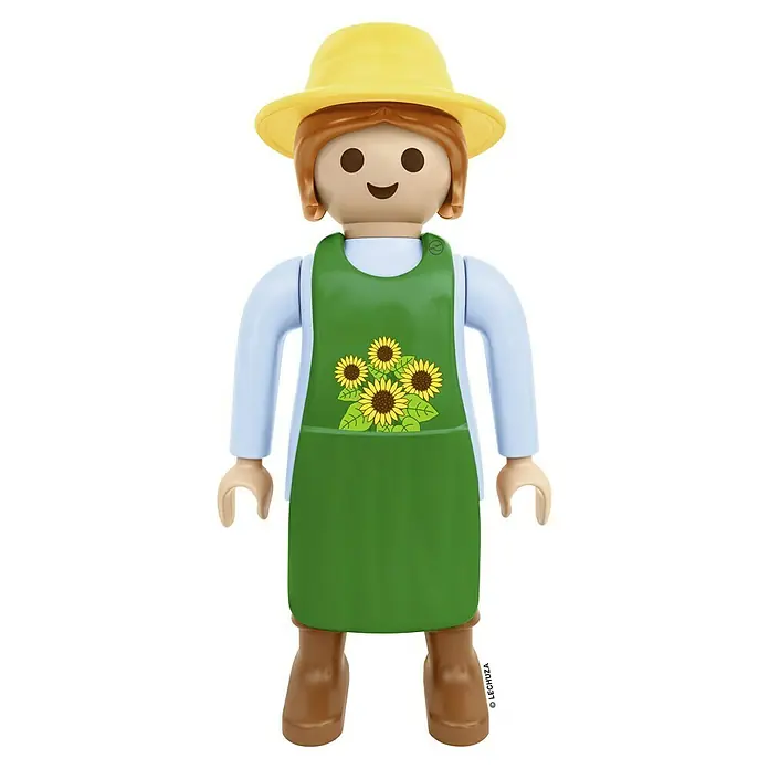 Lechuza Dekofigur Playmobil - Gärtnerin/Sonnenblume, L x B x H: 24 x 31 x 68 cm, Kunststoff - Playmobil-Gärtnerin-Figur mit gelbem Hut, grünem Overall mit Sonnenblumen und braunen Stiefeln für fantasievolles Spielen.