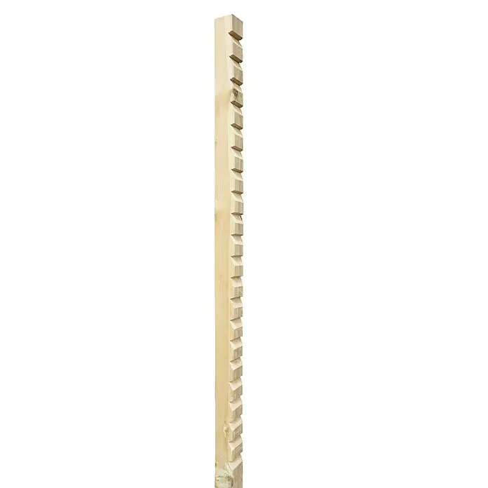 Cerland Poste para cercado en V - Altura: 200 cm, Natural, Madera - Poste de madera con muescas. Ideal para vallas, enrejados o como elemento decorativo en el jardín. Aspecto natural para exteriores.