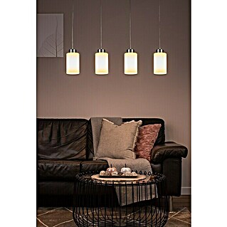 Spotlight Pendelleuchte Bosco (60 W, L x B x H: 75 x 9,5 x 110 cm, Weiß, Chrom/Weiß, E27, 4 Stk.)