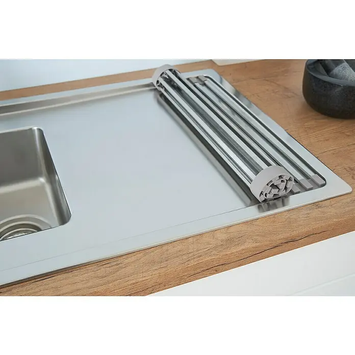 Respekta Fregadero encastrable Chicago - 100 x 50 cm, Acero inoxidable - Fregadero con escurridor: Un accesorio práctico para la cocina para escurrir y secar fácilmente platos y utensilios de cocina con eficacia.