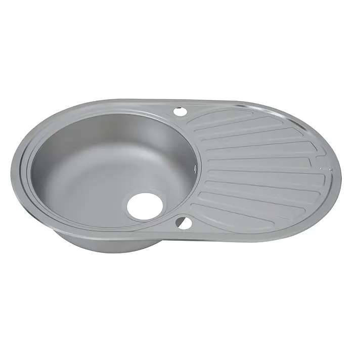 Respekta Einbauspüle Cansas - 77 x 48 cm, Edelstahl - Hochwertige Spüle aus Edelstahl mit Abtropffläche. Ideal für jede Küche, robust und leicht zu reinigen.