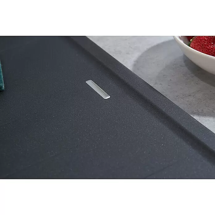 Respekta Einbauspüle Columbia - 100 x 50 cm, Schwarz - Detailaufnahme