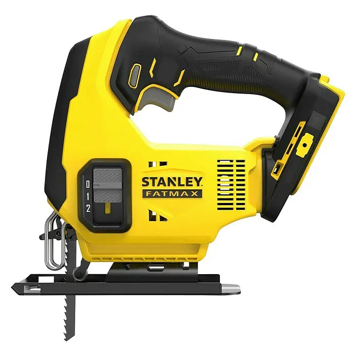 Stanley FatMax Akku-Pendelhubstichsäge SFMCS600B-XJ - 18 V, Anzahl Akkus: Ohne Akku, Leerlaufhubzahl: 0 /min - 2.500 /min - Stanley Fatmax Akku-Stichsäge in Gelb und Schwarz. Kabelloses Elektrowerkzeug für Holzarbeiten und Heimwerkerprojekte.