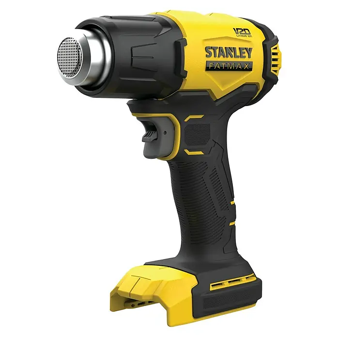 Stanley FatMax Akku-Heißluftgebläse SFMCE530B-XJ - 18 V, Ohne Akku, Temperaturbereich: 0 °C - 510 °C - Stanley Fatmax V20 Akku-Heißluftpistole in Gelb und Schwarz, ideal für verschiedene Heimwerker- und Profiprojekte. Kabellos für flexible Nutzung.