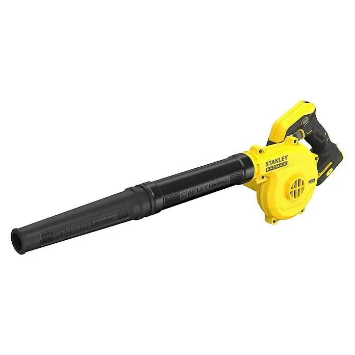 Stanley FatMax Akku-Gebläse SFMCBL01B-XJ - 18 V, Ohne Akku - Ein gelber Stanley Fatmax Akku-Laubbläser, der sich ideal für die Gartenarbeit eignet. Praktisches Werkzeug für den Außenbereich.
