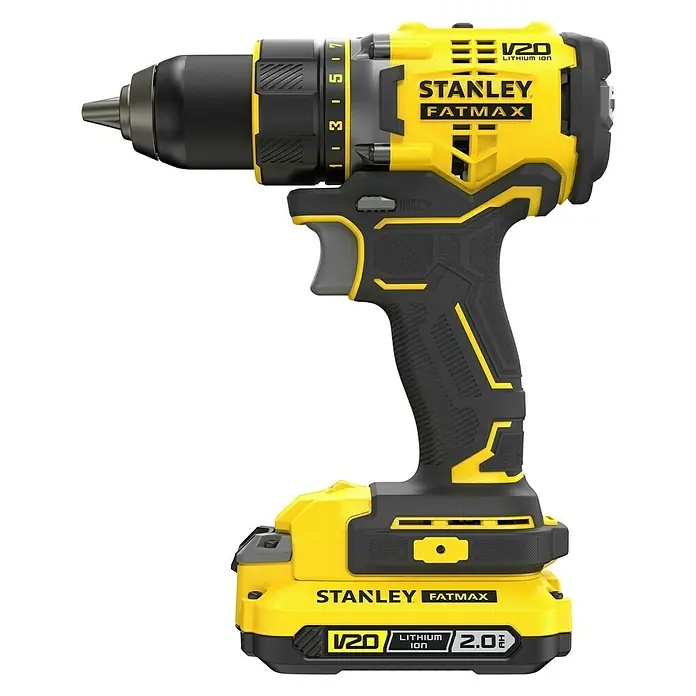 Stanley FatMax Akku-Bohrschrauber SFMCD720D2K-QW - 18 V, 2 Akkus, 2 Ah, 80 Nm - Stanley Fatmax V20 Akku-Bohrschrauber, ein leistungsstarkes Werkzeug für verschiedenste Bohranwendungen.