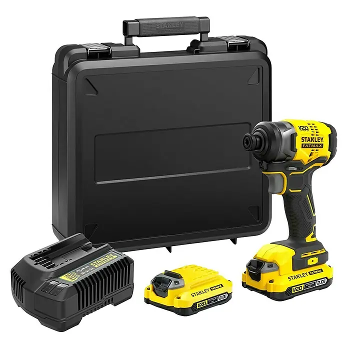 Stanley FatMax Akku-Schlagschrauber SFMCF810D2K-QW - 18 V, 2 Akkus, 2 Ah, 170 Nm - Das Stanley Fatmax V20 Akku-Schlagschrauber-Set mit Akkus, Ladegerät und Koffer ist ideal für Heimwerker und Profis.