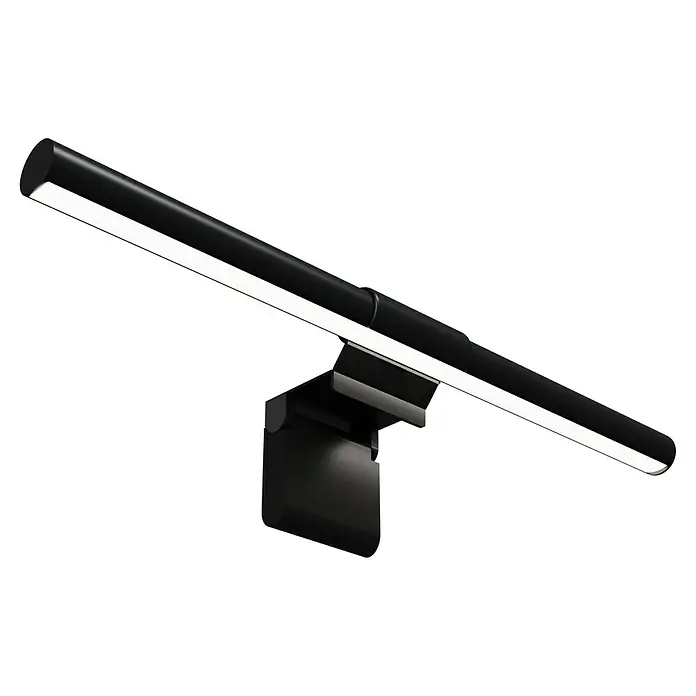 Ledvance SUN@Home Bürobeleuchtung - Breite: 4,4 cm - Abbildung einer schwarzen Monitorlampe mit LED-Beleuchtung, die eine optimale Ausleuchtung für Bildschirmarbeit bietet.