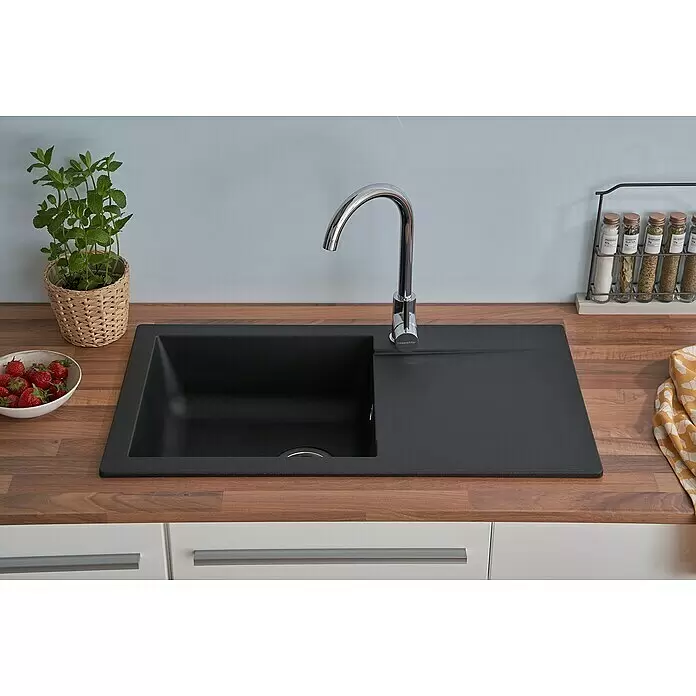 Respekta Einbauspüle Denver - 78 x 43,5 cm, Schwarz - Stimmungsaufnahme