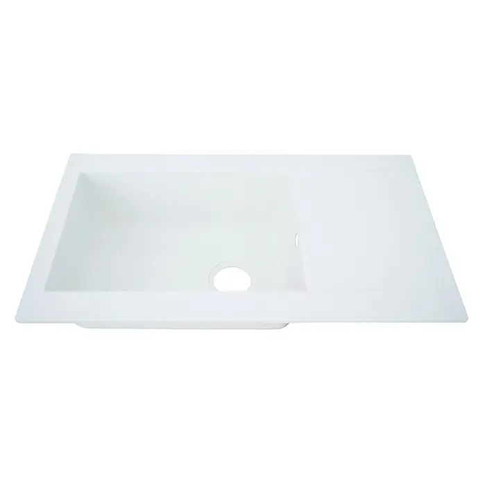Respekta Einbauspüle Denver - 86 x 50 cm, Weiß, Anzahl Becken: 1 Stk. - Einbau-Spülbecken aus Keramik in Weiß mit einer Abtropffläche für moderne Küchen. Praktisch und stilvoll!